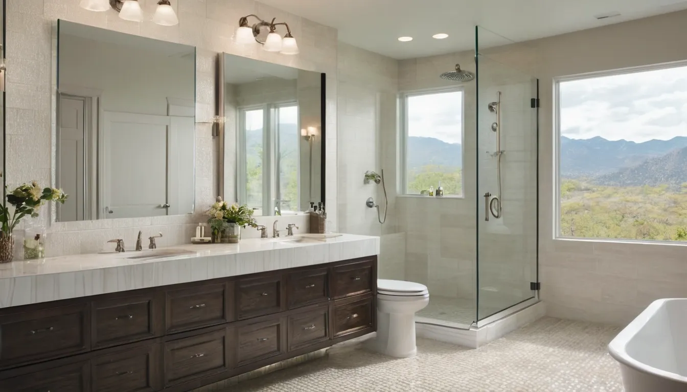 A bright, modern bathroom with a walk-in shower in a Plant City home