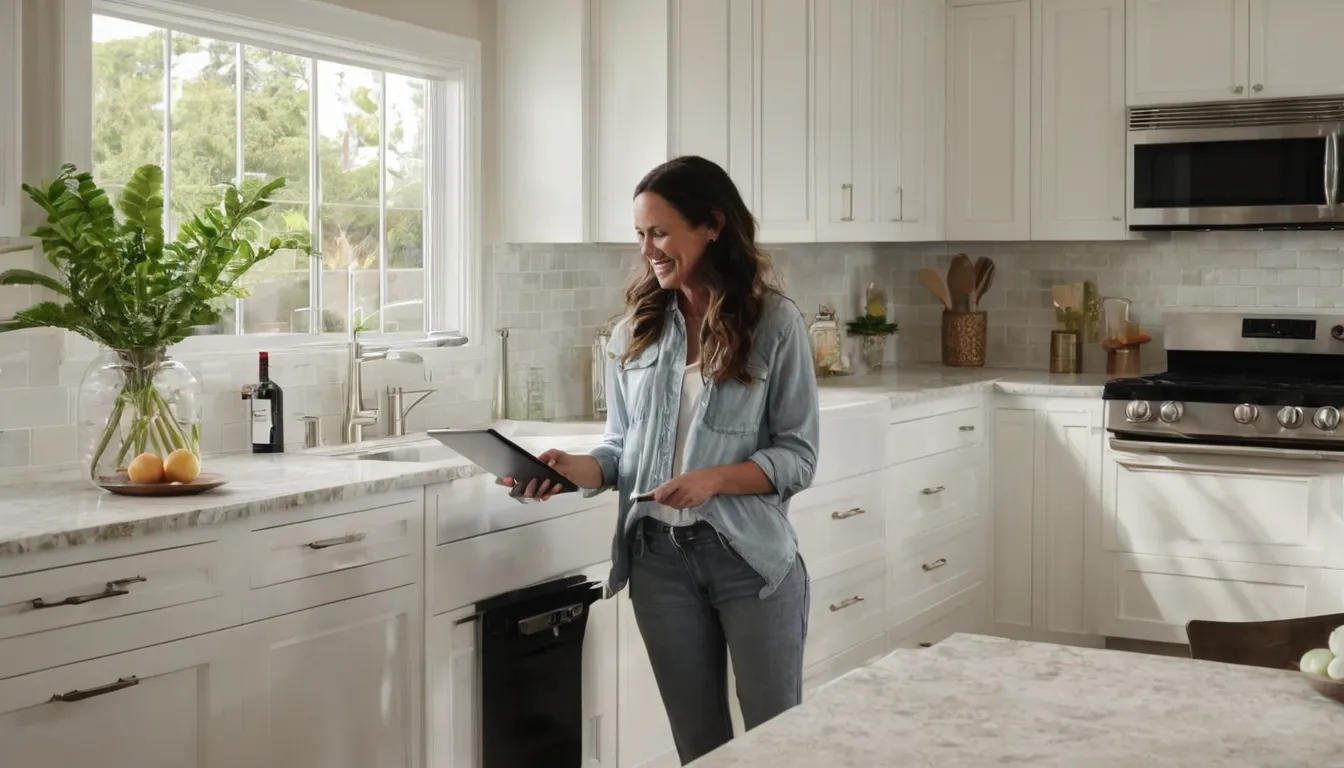 A local provider and a homeowner reviewing a bright, newly remodeled kitchen in the Plant City area